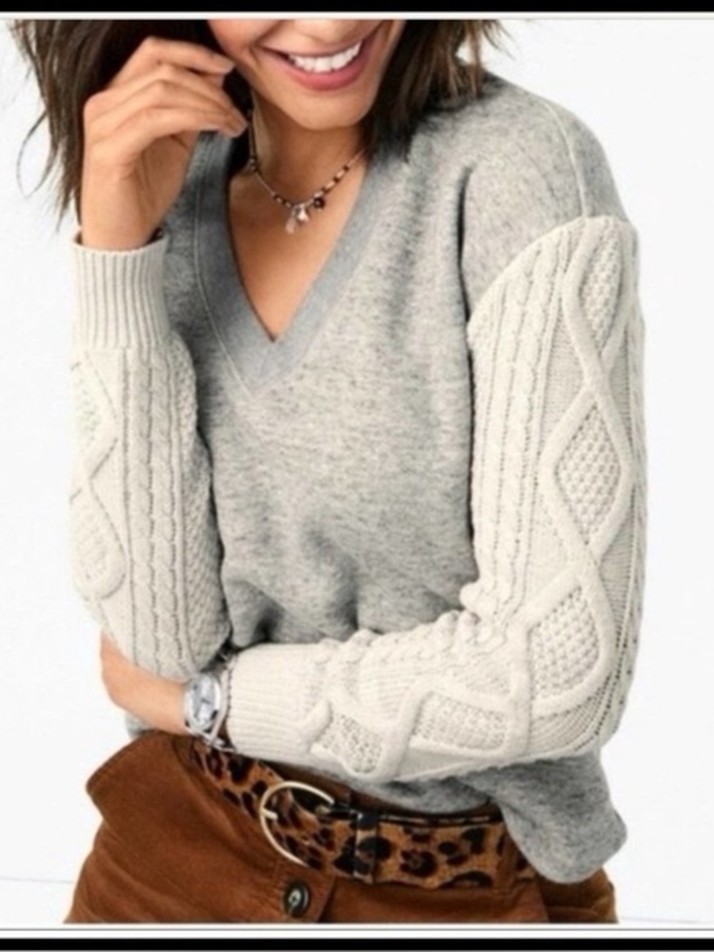 Cabi 3710 Fusion Cable Knit Sweater Sweatshirt Size Small